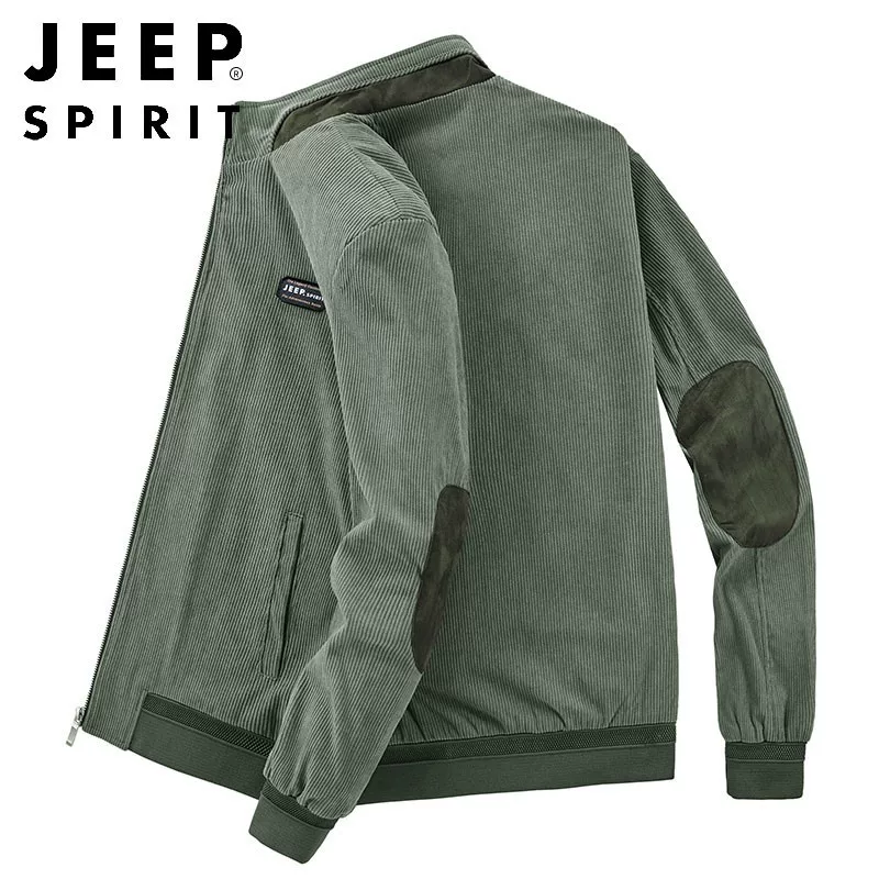 Рубашка-куртка осенняя джинсовая для мужчин из вельвета в стиле JEEP SPIRIT, oversize