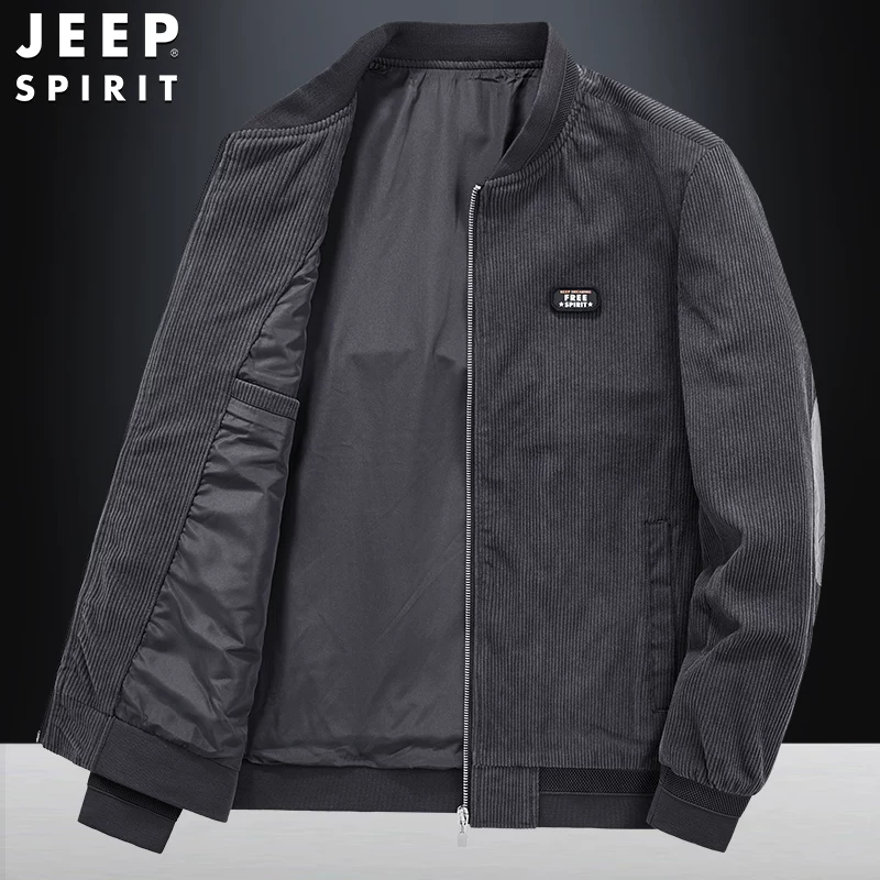 Рубашка-куртка осенняя джинсовая для мужчин из вельвета в стиле JEEP SPIRIT, oversize