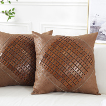 Cool mat pillow cushion cover Mahjong summer sofa Bamboo mat pillow Car waist protection Office bedside waist cushion