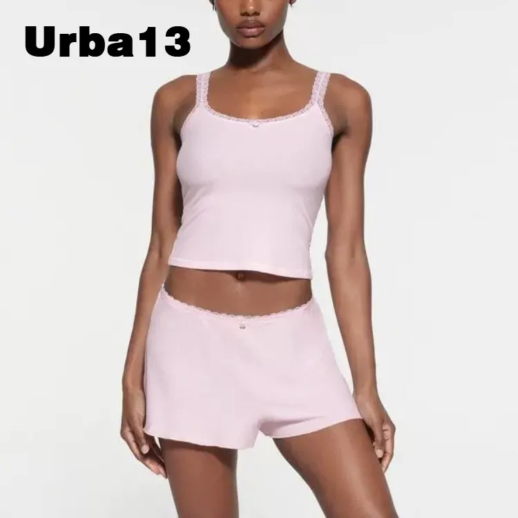 URBA13 buyer store genuine spot SKIMS Kardishan Valentine's Day Limited Flower Lace Thread Vest