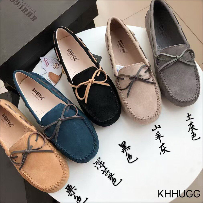Khhugg Loafers for Men and Women, Genuine Leather, Suede, Spring and Autumn, Soft Sole, Slip-On, Casual Shoes