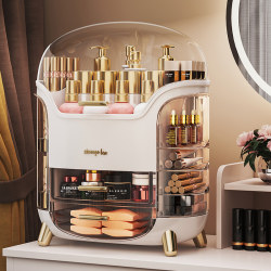 Cosmetic Storage Box, Large-Capacity Acrylic Dust-Proof Drawer for Desktop, Integrated Storage for Dressing Table, Skin Care and Lipstick