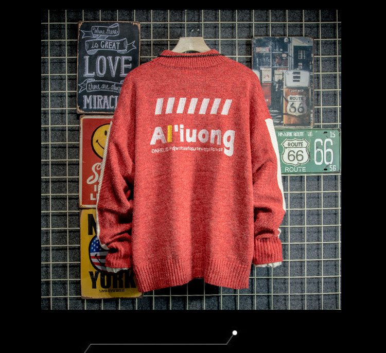 Ins siêu lửa áo len nửa cổ nam mùa thu đông ngày thương hiệu lười biếng cardigan nam