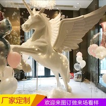  European-style wedding unicorn foam sculpture White pegasus foam sculpture custom wedding decoration sculpture