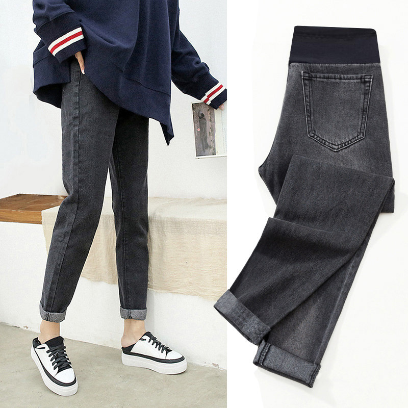 Maternity pants Jeans wear loose fashion outside the summer spring and summer Radish straight dad pants tide mom spring and autumn thin section