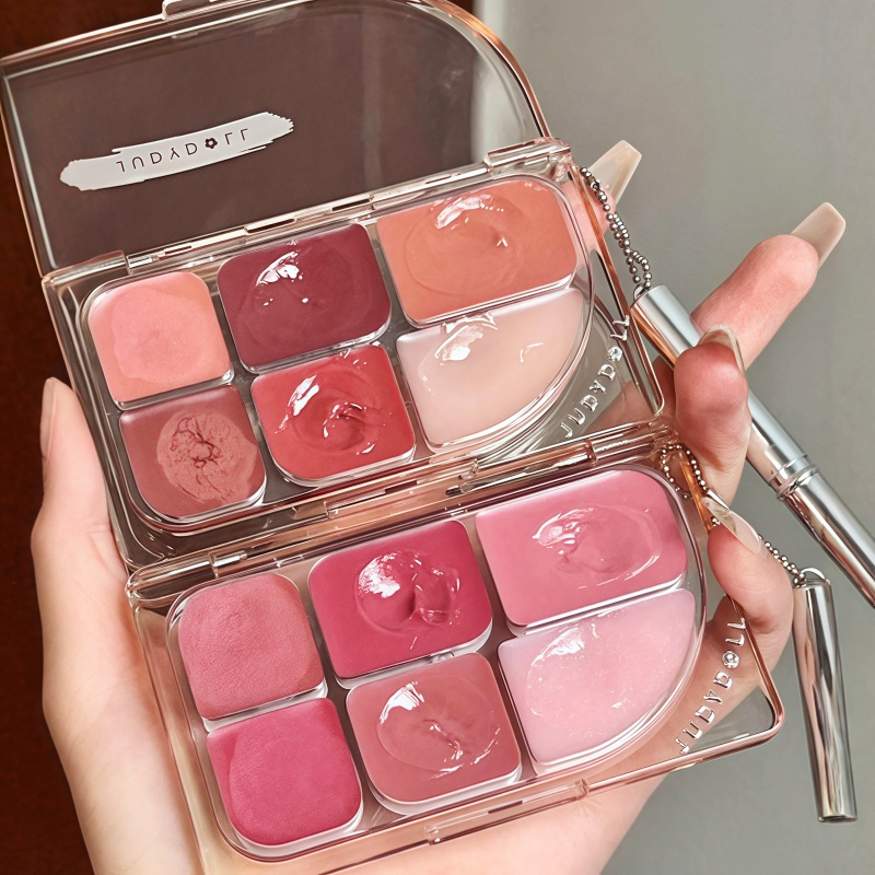 すごいかっこいい！ジュディドール オレンジ 6色リップスティックパレット ミラーウォーター ライトヌードカラー マットリップ グレイズ リップマッド 多目的クリーム