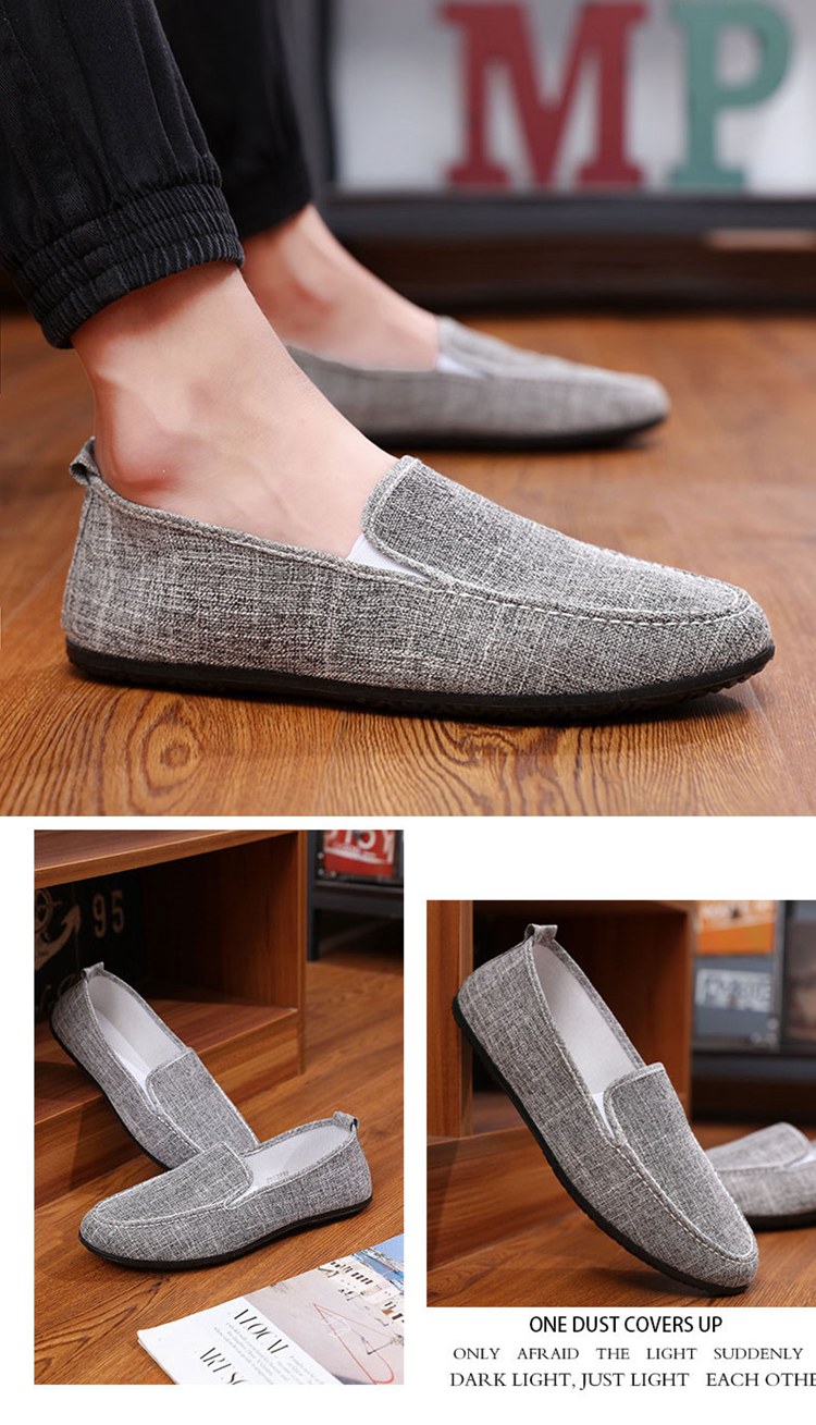 Giày vải nam mùa xuân thoáng khí peas giày của nam giới thường giày Hàn Quốc mùa hè của nam giới giày linen giày của nam giới giày lười giày nam