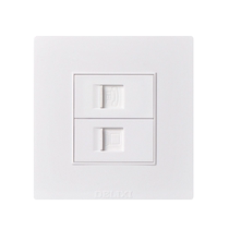 Delixi telephone plug computer socket panel 86 type household white telephone and network cable network socket