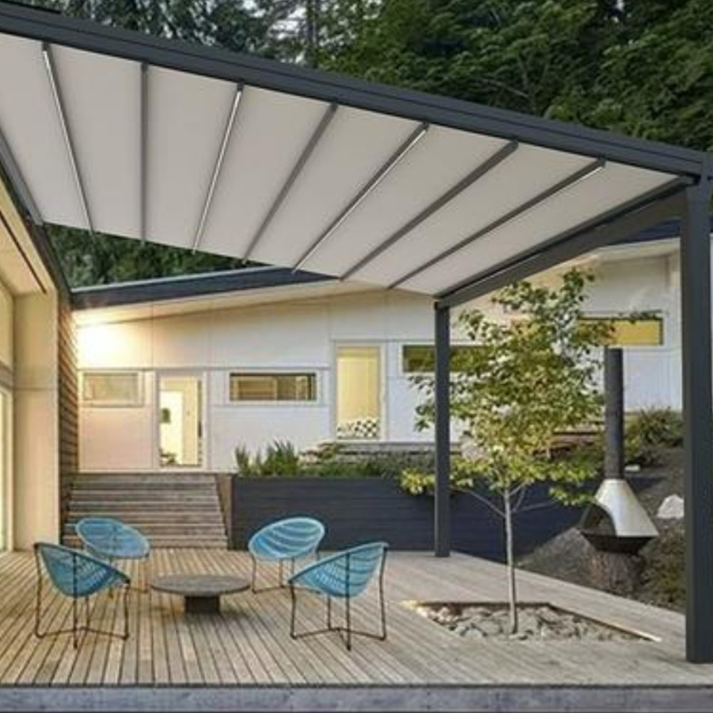 Outdoor Terrace Balcony Sunshade Waterproof Rainproof Sunproof Windproof Smart Electric Retractable Folding Canopy