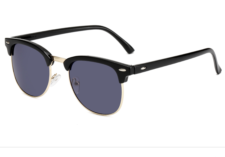 Kính râm nam nửa khung kính retro kính râm nữ lái xe cá tính lái xe 2019 mới kính đỏ - Kính râm mắt kính nữ