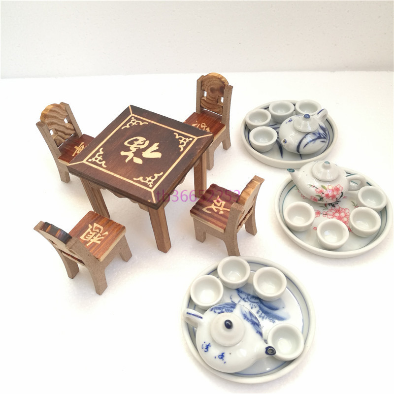 Children's dress Home Wine Toy Big wood furniture Furniture Chairs Emulation Small Square Stool Tea Cup Home Swing Accessories Small set