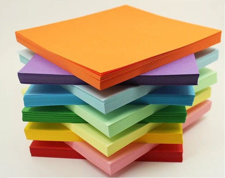 A4 Paper colored paper handmade origami cardboard cut-out square Children's kindergarten thousand paper cranes handmade DIY