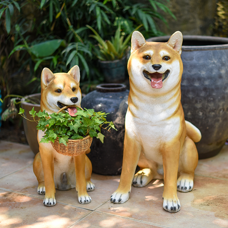 Simulated Dog Figurine Akita Inu Shiba Inu Model Home Living Room Entrance Floor Decoration Arrangement Courtyard Garden Sculpture Simulated Dog Figurine Akita Inu Shiba Inu Model Home Living Room Entrance Floor Decoration Arrangement Courtyard Garden Sculpture