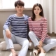 Đồ ngủ cặp đôi, bộ đồ ngủ dài tay cotton xuân thu nam nữ có thể mặc thu đông cộng với bộ đồ phục vụ tại nhà cotton size - Bộ Pajama