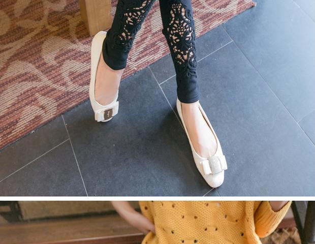 Mùa thu ren chín điểm phương thức kích thước lớn bên ngoài mặc quần legging quần tây mặc quần eo cao giảm béo chân quần quần đùi nữ