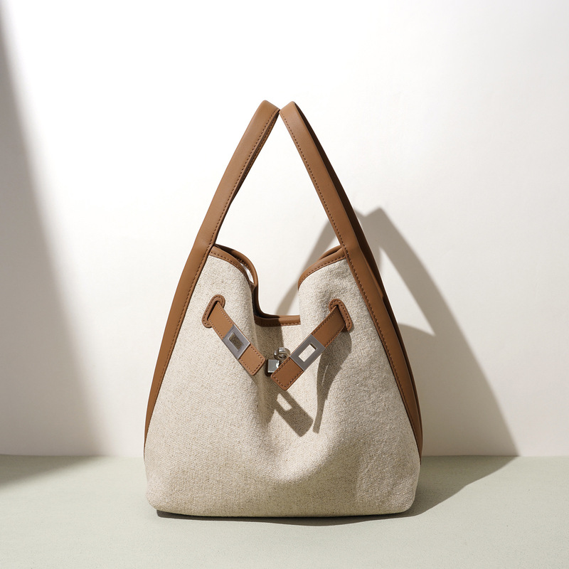 2026 New Linen Top-Grain Leather Kelly Tote Bag Casual Versatile Handbag Commuter Shoulder Crossbody Bag for Women 2026 New Linen Top-Grain Leather Kelly Tote Bag Casual Versatile Handbag Commuter Shoulder Crossbody Bag for Women