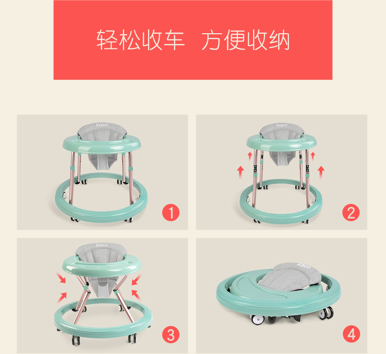 Bé tập đi 6 7-18 tháng anti-rollover đẩy con có thể ngồi bé toddler đa chức năng walker