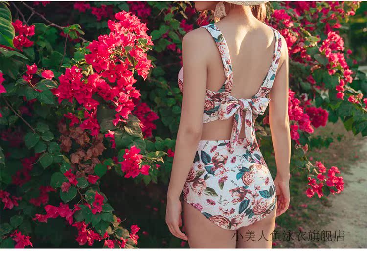 Bán chạy nhất Hàn Quốc áo tắm mới nữ hoa nhỏ thép tươi tấm tập hợp bikini mảnh chia váy áo tắm - Bộ đồ bơi hai mảnh áo 2 mảnh