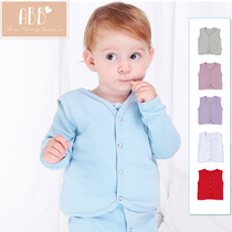 Baby warm waistcoat for newborn baby male and female baby vest spring autumn children double layer pure cotton kan shoulder big red beat