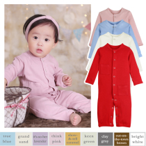 Baby autumn and winter one-piece clothes pure cotton baby climbing to khacoat without foot easy to change paper urine pants