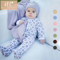 Baby buns feet one-piece clothes 0-3-6-12 months pure cotton baby climbing and sweaty winter lingerie khaclothes