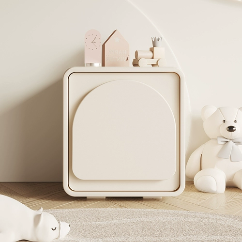 Белый милый французский кремовый прикроватный шкаф INS Wind Small Leather Kids's Sleeds Простая и современная дизайн чувства дизайна