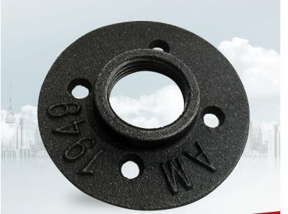 Retro cast iron flange wall fixed layer frame open tooth base water pipe bracket 4 points 6 points 1 inch clear cabin