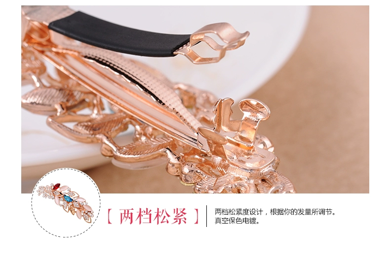 Baan cỏ tóc phụ kiện pha lê rhinestone kẹp tóc kẹp tóc đuôi ngựa clip opal mùa xuân clip bên chuck tóc thẻ thẻ chéo - Phụ kiện tóc