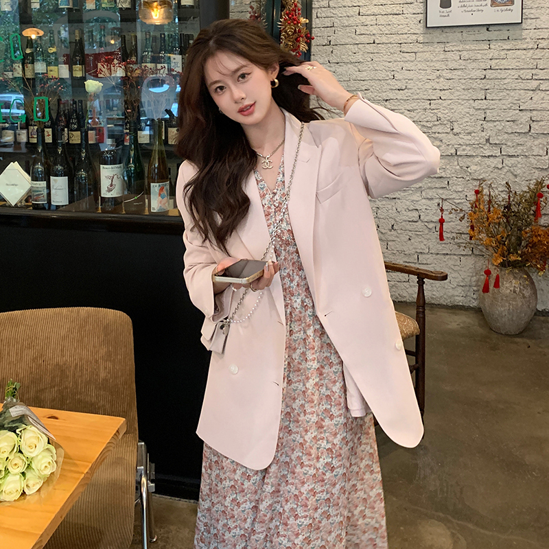 Women's Blazer 2026 Spring New Style Spring and Autumn Casual Design Niche Petite Pink Suit Korean Style