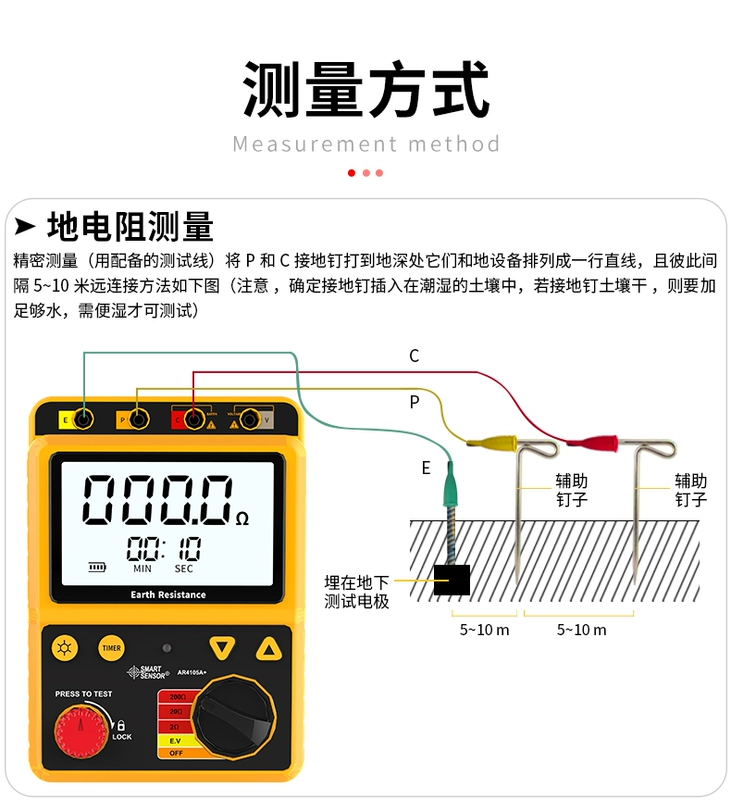 Máy đo điện trở đất Xima kỹ thuật số máy dò điện trở đất loại kẹp rocker mét kiểm tra chống sét độ chính xác cao dụng cụ đo
