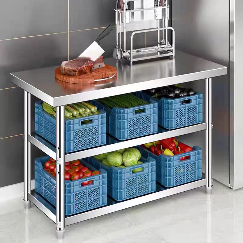 Three-Layer Stainless Steel Kitchen Restaurant Workbench Stove Rack Cooking Kitchen Storage Rack Chopping Board Cutting Stove