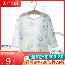 Baby Bamboo Fiber Long Sleeve Air Conditioning Suit Children Single Blouse Blouse Boy Girl Sleepwear Summer Thin baby t-shirt