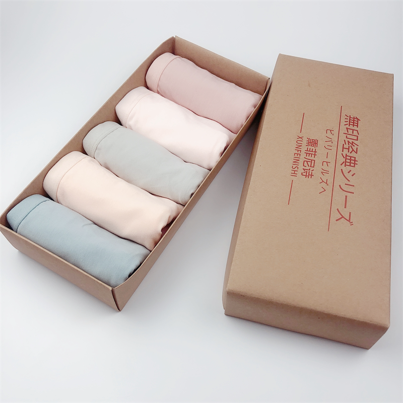 Japanese Mu Unprinted Cotton Underwear for Women, Japanese Style Mid-High Waist, Antibacterial, Breathable, Large Size Briefs