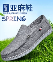 Giày vải nam Giày đế bằng vải lanh khử mùi cũ Giày vải Bắc Kinh nam thanh niên mềm dưới giày lười một bàn đạp giày vải giày thể thao bitis