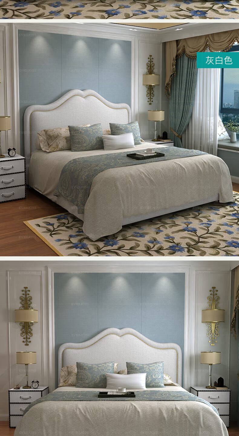 giường American giường vải hiện đại nhỏ gọn master bedroom chúa gió áp suất cao hộp lưu trữ lớn giường đôi 2 m 2.2 m - Giường giường hơi