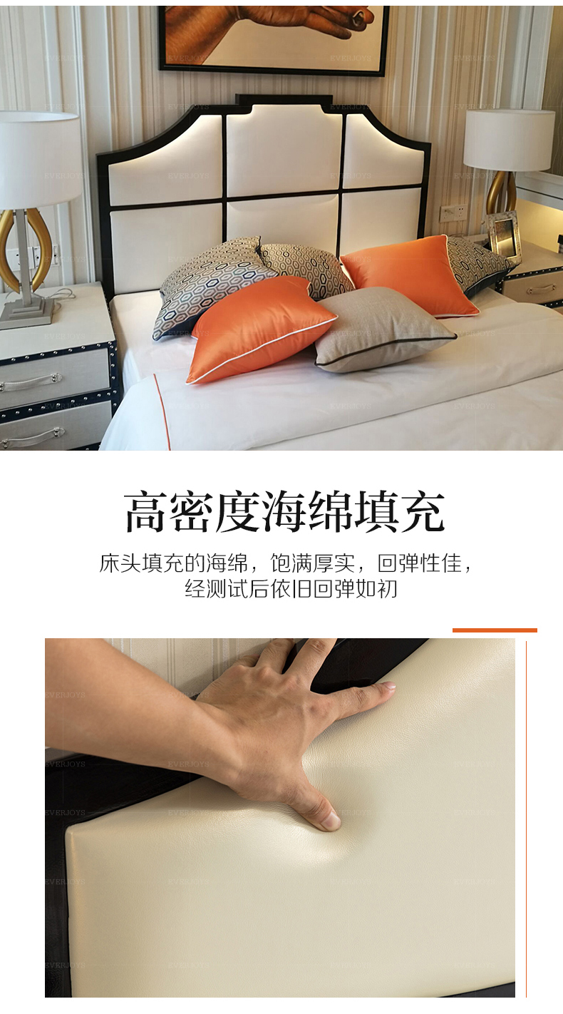 Nordic giường sang trọng Mỹ giường đôi ánh sáng 2.2 2m giường giường hôn nhân phòng ngủ hiện đại nhỏ gọn đơn giản châu Âu giường mới của Trung Quốc - Giường mẫu giường sắt đẹp