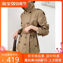 2020 Autumn B home new female British style short windbreaker lace loose design sense small man short coat