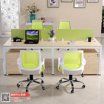 Yunnan Kunming office furniture simple modern steel frame 2 people four people staff desk chair combination staff seat