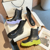 Leather hot-weather Martin boots 2021 new female spring and autumn pure leather short tide ins cool high autumn single boots