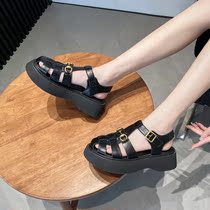 Net red explosion Far Motion Sandals 2022 Womens new middle heel Heel Flat Bottom 100 Hitch Ultra Fire Thick Underhead Summer