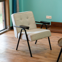 Cloth Sofa Iron Art Restaurant Milk Tea Shop Single Cassette Nordic Small Family Style Living Room Apartment Rental Double Trio