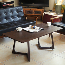 Nordic solid wood tea table small family type Living room Long tea table Round side Several high feet Gongfu tea table simple and small short table