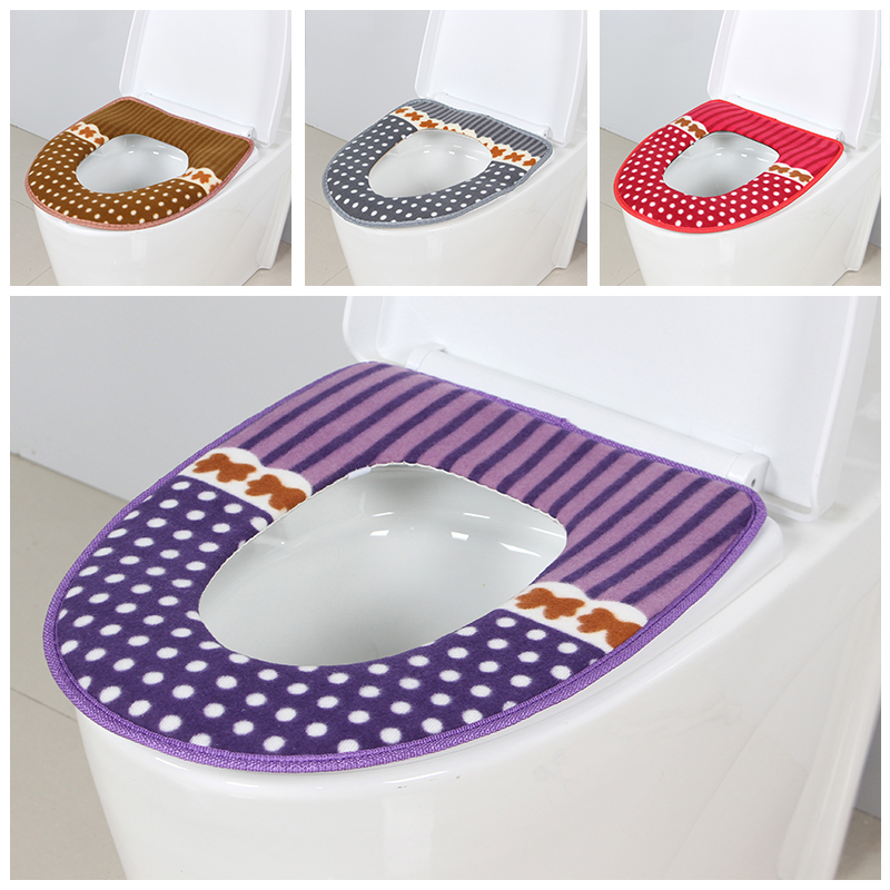 Thickened toilet mat Toilet seat cushion Toilet seat cushion Toilet seat cover Sticky button toilet cover Waterproof universal toilet pad