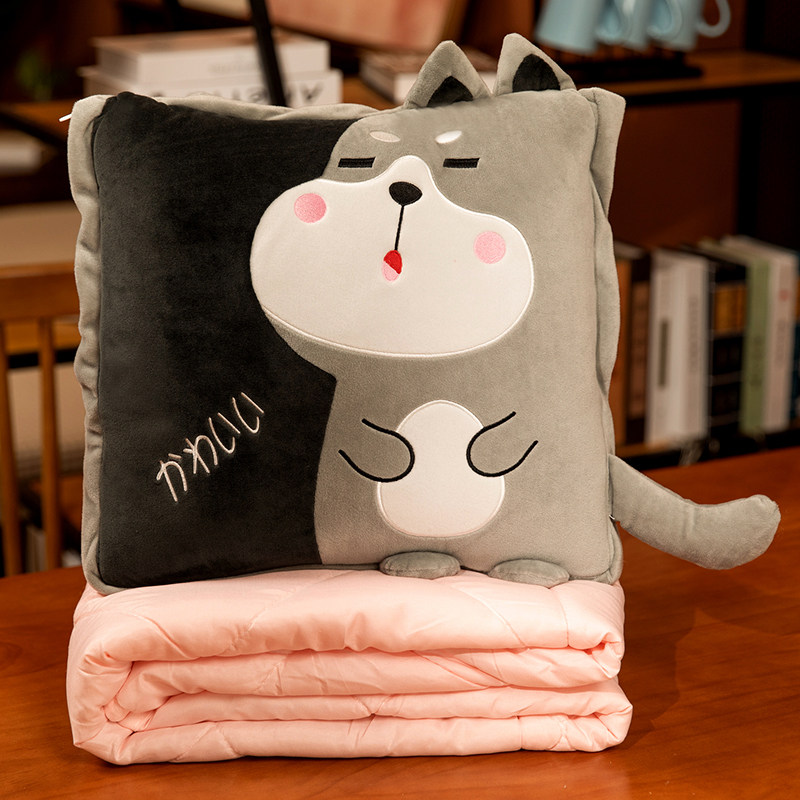 Cartoon Holding Pillow Pulled Resume Office Nap Resume Residence for 2-in-1 Car Folded Air Conditioned by Car