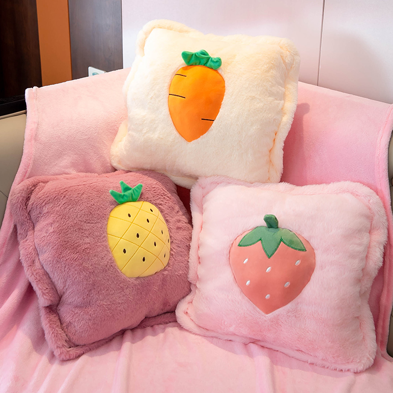 Holding Pillow Quilt Dual-use Office Seat Back Cushion Nursing sofa backrest cushion Air conditioning blanket three-in-one woman