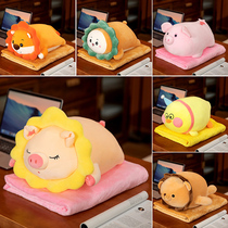 Cute holding pillow blanket two-in-one office nap pillow quilted with pillow quilt in car with dual purpose vehicle leaning pillow quilt