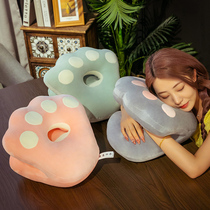 Cute Cat Paws Nap Pillow Office Afternoon Nap Theorator Girls Hugging Back Cushions Students Groveling Sleepers And Sleeping