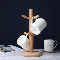 Japanese-style creative household with cup shelf solid wood asphalt cup frame wooden asphalt cup frame hanging frame