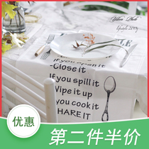 Print letters Western napkin fabric European - style cotton tablecloth baking cuisine cushion background cloth