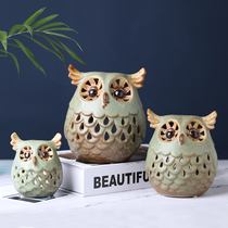 Creative owl ceramic furnishings living room desktop with Japanese crafts new wedding birthday gift